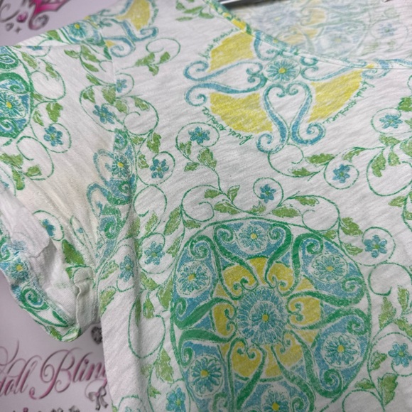 Fresh produce top asymmetrical fairy hem bottom paisley boho neon blue green - Picture 12 of 12